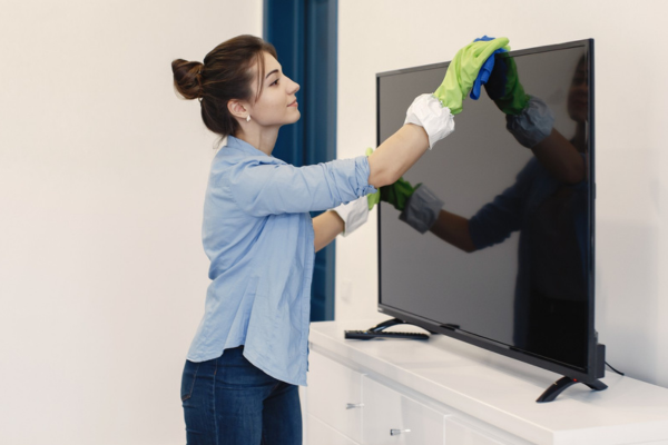como limpar tela de tv
